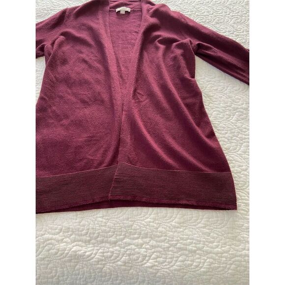 Evolution Open Cardigan Sweater Dark Burgundy Size S​ - Picture 6 of 9